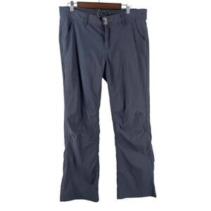 prAna Halle Pant Womens 14 Charcoal Gray Roll Up Hiking Stretch Zion Nylon